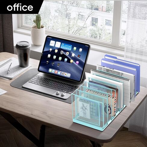 فارز ملفات سطح المكتب المائل، مجلد ملفات عمودي مكون من 5 أقسام، منظم فارز البريد لحاملي الملفات، منظم ملفات معدني، منظم مجلد ملفات سطح المكتب للفصول الدراسية المكتبية، أسود in Kuwait