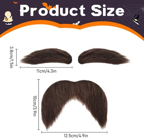AXEN Fake Mustache and Eyebrows, Self Adhesive Fake Beard Mustaches Bushy Eyebrows, Funny Cosplay Costume Accessories in Saudi Arabia