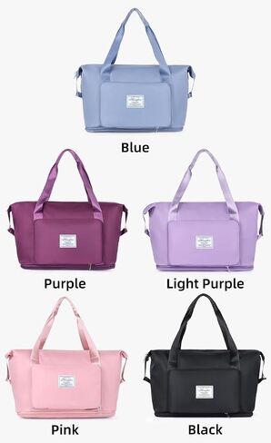 Travel bag, sports handbag, gym bag, carry-on bag for flights, ladies' shoulder bag for weekend overnight trips (Light Purple) in Saudi Arabia