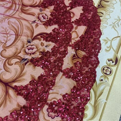 1 Tier Wine Red Bride Veil with Sequins Cathedral Veil Wedding Accessories Metal Comb Girls in Saudi Arabia