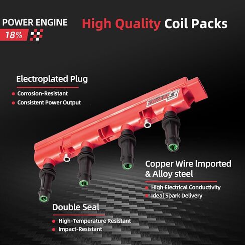 حزمة ملف إشعال مطورة متوافقة مع 1.4 لتر 1.8 لتر L4 2011 2012 2013 2014 2015 2016 2017 2018 2019 2020 2021 تشيفي كروز سونيك تراكس فولت بويك إنكور، تناسب كاديلاك ELR تحل محل UF669 D521C in Kuwait