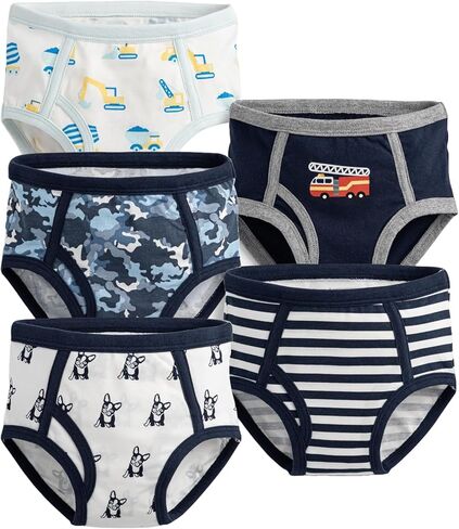 MONICA + ANDY Toddler Organic 5-Pack Boy's Briefs Blue Multi, 2-3T in Saudi Arabia