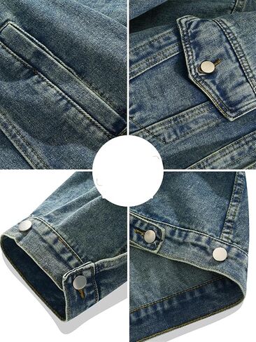 Men’S Asymmetrical Lace-Up Denim Jacket Chinese Style Loose Fit Casual Classic Denim Jacket in Saudi Arabia