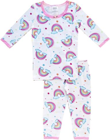 Esme Girl's Sleepwear 3/4 Crop Sleeve Top Leggings Set 2 3 4 5 6 7 8 10 12 14 16 in Kuwait