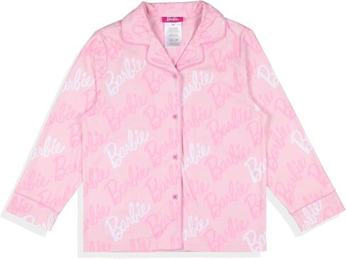 طقم بيجامة INTIMO Barbie Pajama للفتيات بأكمام طويلة وقميص وبنطلون بأزرار أمامية وأكمام طويلة مكون من قطعتين ملابس نوم in Saudi Arabia