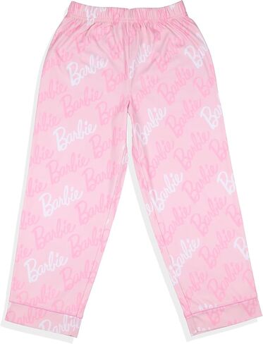 طقم بيجامة INTIMO Barbie Pajama للفتيات بأكمام طويلة وقميص وبنطلون بأزرار أمامية وأكمام طويلة مكون من قطعتين ملابس نوم in Saudi Arabia