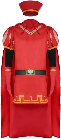 Men King Costume Red Robe Cloak Glove Hat Adult Fullset in Saudi Arabia