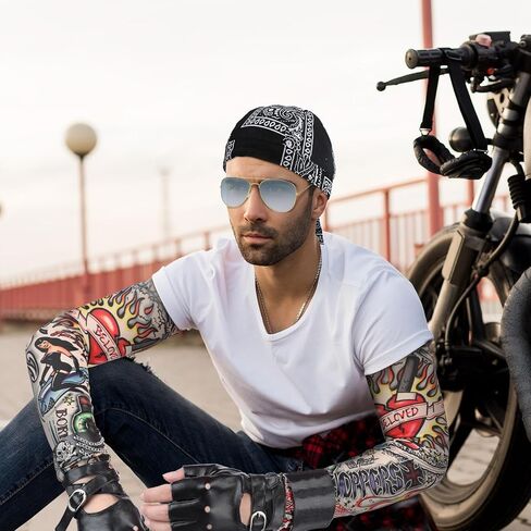 مجموعة أزياء mepase 9 قطع لعيد القديسين في الثمانينيات من الروك بانك للرجال، قبعة جمجمة الروك، نظارات شمسية لسائقي الدراجات النارية، أكمام قوطية، قفازات بدون أصابع، أساور معصم، إكسسوارات تنكرية للرجال والنساء البالغين (أنيقة) in Kuwait