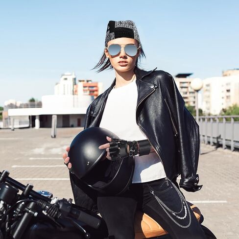 مجموعة أزياء mepase 9 قطع لعيد القديسين في الثمانينيات من الروك بانك للرجال، قبعة جمجمة الروك، نظارات شمسية لسائقي الدراجات النارية، أكمام قوطية، قفازات بدون أصابع، أساور معصم، إكسسوارات تنكرية للرجال والنساء البالغين (أنيقة) in Kuwait