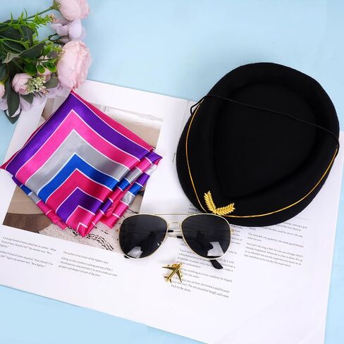 Baotongle 6pcs Halloween Women Flight Assepant Assuety Association Assorts Advents Attits Hat Chancf Gloves Gloves in Saudi Arabia