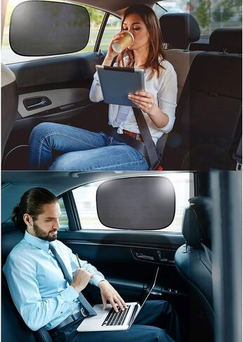 Car Window Shades (2 Pack) - 20"x12" Sun Shade Blocker, Cling - Glare Shield and UV Rays Protection - Side Window Screens Mesh Window Shades for car in Saudi Arabia