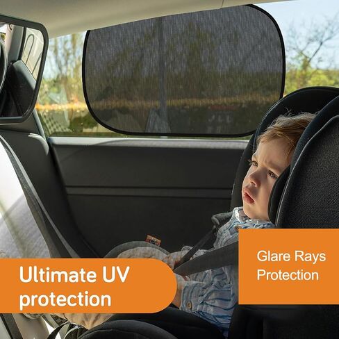 Car Window Shades (2 Pack) - 20"x12" Sun Shade Blocker, Cling - Glare Shield and UV Rays Protection - Side Window Screens Mesh Window Shades for car in Saudi Arabia