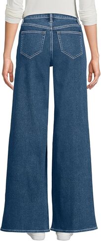 بنطلون جينز نسائي من Lands' End Recover Denim عالي الارتفاع وواسع الساق in Saudi Arabia