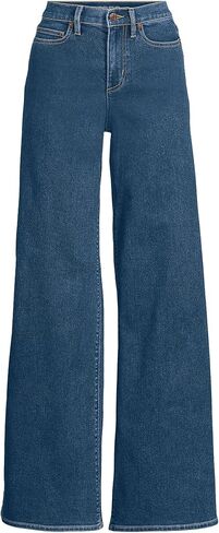 بنطلون جينز نسائي من Lands' End Recover Denim عالي الارتفاع وواسع الساق in Saudi Arabia