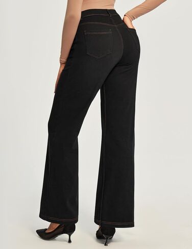Ewedoos Wide Leg Jeans Woman High Waisted Stretchy Baggy Jeans for Women Pull On Trendy Womens Jeans Straight Denim Pants in Saudi Arabia