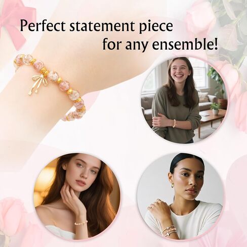 Bow Charm Bracelet, Firefly Glass Beaded Glow In The Dark Bracelet, You're Awesome Bracelet For Women Inspirational Gifts On Graduation Christmas Valentines Birthday in Saudi Arabia