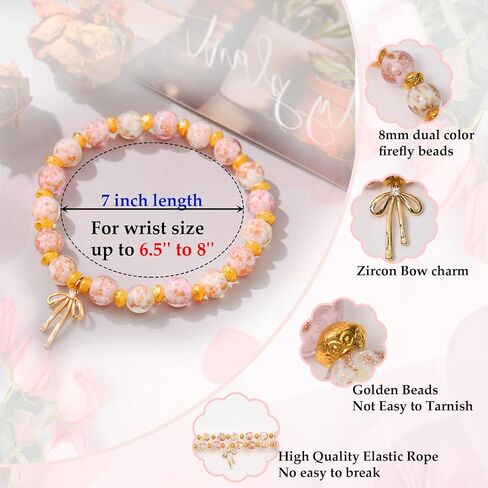 Bow Charm Bracelet, Firefly Glass Beaded Glow In The Dark Bracelet, You're Awesome Bracelet For Women Inspirational Gifts On Graduation Christmas Valentines Birthday in Saudi Arabia