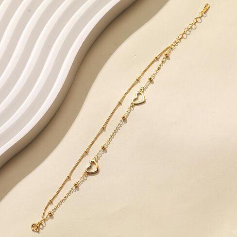 SUYACS 14K مطلية بالذهب نجمة حمراء سلسلة أساور للنساء مشبك ورق لذيذ القلب مكعب زركونيا ربط سلسلة سوار سوار الصداقة أفضل صديق هدايا عيد ميلاد حفلة موسيقية لأصدقاء ابنة in Kuwait