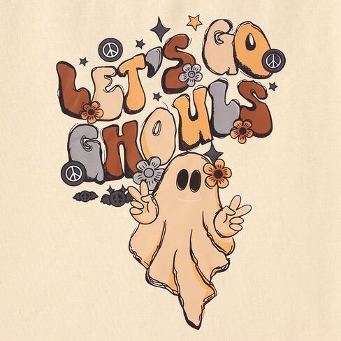 Girls Halloween T-Shirt Lets Go Ghouls Ghost Shirts Spooky Season Kids Graphic Tee Short Sleeve Tops 5-10 Years in Saudi Arabia