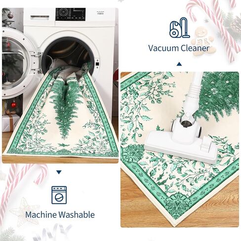 GarveeHome Christmas Rugs 9x12 Christmas Tree Print Area Rug Washable for Bedroom,Soft Nursery Mat Non-Slip Stain Resistant Living Room, Holiday Decor Untra-Thin Carpet for Office Red in Saudi Arabia