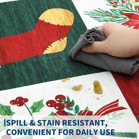 Christmas Rugs for Living Room,6 x 9 mas Style Prints Soft Low Pile Bedroom Rug Large Carpet,Stain Resistance Non Shedding Indoor Carpet for Dining Room Kitchen Office Decor in Saudi Arabia