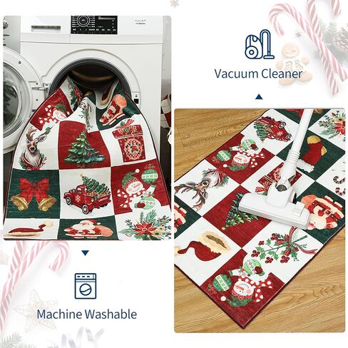 Christmas Rugs for Living Room,6 x 9 mas Style Prints Soft Low Pile Bedroom Rug Large Carpet,Stain Resistance Non Shedding Indoor Carpet for Dining Room Kitchen Office Decor in Saudi Arabia