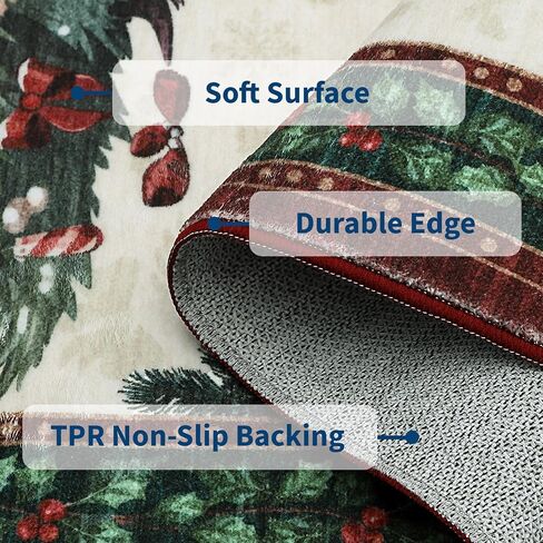 Christmas Tree Runner Rug,2x6 Non-Slip Washable Hallway Runner with Rubber Backing,Low Pile Carpet Holiday Decor Xmas Rug for Bedroom,Kitchen,Laundry Entrance in Saudi Arabia