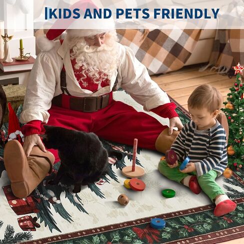 Christmas Tree Runner Rug,2x6 Non-Slip Washable Hallway Runner with Rubber Backing,Low Pile Carpet Holiday Decor Xmas Rug for Bedroom,Kitchen,Laundry Entrance in Saudi Arabia