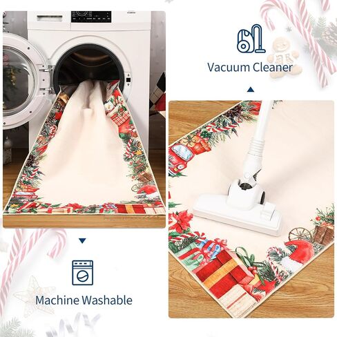 Christmas Santa Claus Area Rug,8x10 Large Rugs for Living Room Washable,Bedroom Throw Mats Non Slip,Soft Low Pile Floor Carpet for Kitchen Dining Room Christmas Decorations in Saudi Arabia