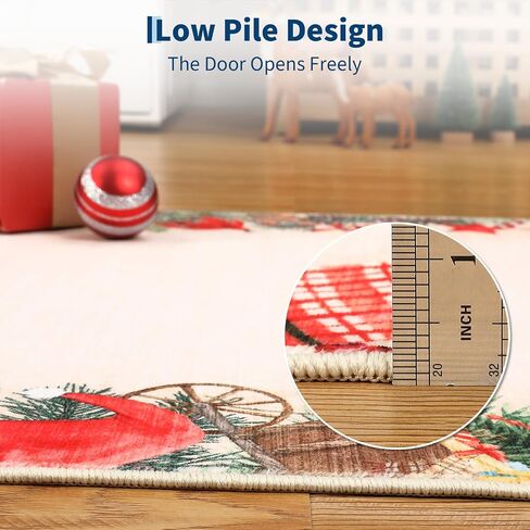 Christmas Santa Claus Area Rug,8x10 Large Rugs for Living Room Washable,Bedroom Throw Mats Non Slip,Soft Low Pile Floor Carpet for Kitchen Dining Room Christmas Decorations in Saudi Arabia
