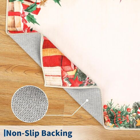 Christmas Santa Claus Area Rug,8x10 Large Rugs for Living Room Washable,Bedroom Throw Mats Non Slip,Soft Low Pile Floor Carpet for Kitchen Dining Room Christmas Decorations in Saudi Arabia