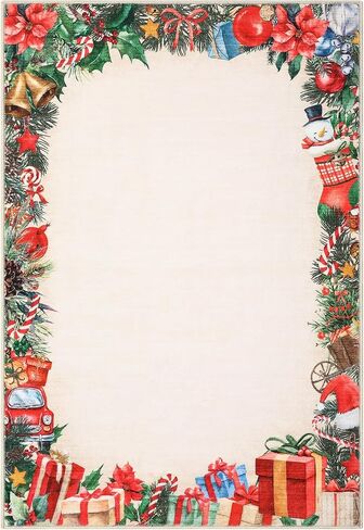 Christmas Santa Claus Area Rug,8x10 Large Rugs for Living Room Washable,Bedroom Throw Mats Non Slip,Soft Low Pile Floor Carpet for Kitchen Dining Room Christmas Decorations in Saudi Arabia