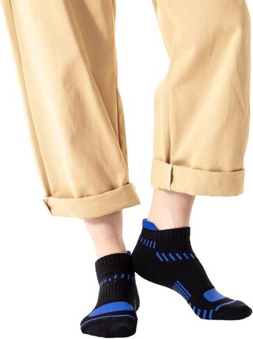 6 Pairs Mens Running Socks Breathable Mesh-hole Cushioned Socks for Men Size 10-13 13-15 in Saudi Arabia