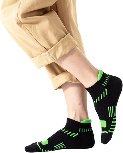 6 Pairs Mens Running Socks Breathable Mesh-hole Cushioned Socks for Men Size 10-13 13-15 in Saudi Arabia
