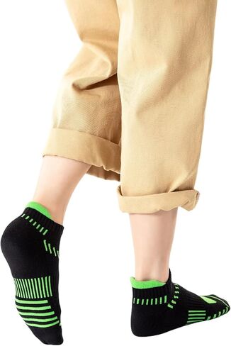 6 Pairs Mens Running Socks Breathable Mesh-hole Cushioned Socks for Men Size 10-13 13-15 in Saudi Arabia