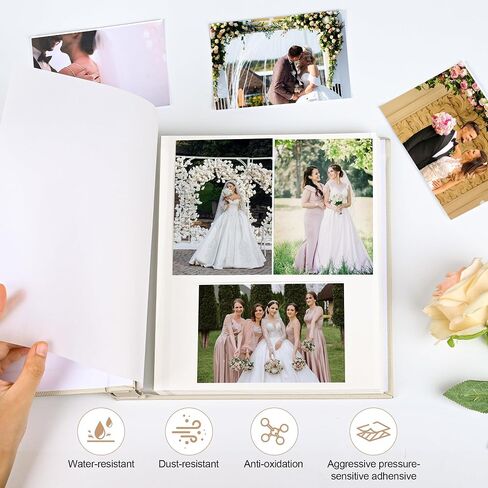 Self Adhesive Photo Album with 60 Pages – Picture Album Photos for 4x6 5x7 6x8 3x5 Photos,Faux Leather Cover Scrapbook Gift with Pen & Tools for Wedding,Baby,Family,Travel Memories in Saudi Arabia