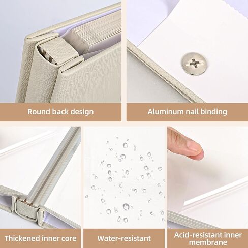 Self Adhesive Photo Album with 60 Pages – Picture Album Photos for 4x6 5x7 6x8 3x5 Photos,Faux Leather Cover Scrapbook Gift with Pen & Tools for Wedding,Baby,Family,Travel Memories in Saudi Arabia