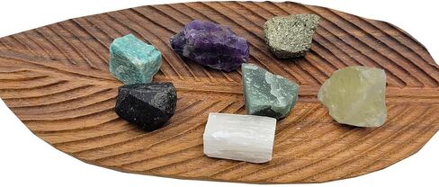 7Pcs Energy Crystals for Money and Success Manifestation Raw Crystals Set of Selenite,Green Aventurine,Citrine,Amazonite,Garnet,Pyrite,Amethyst (Crystals for Success and Money) in Kuwait