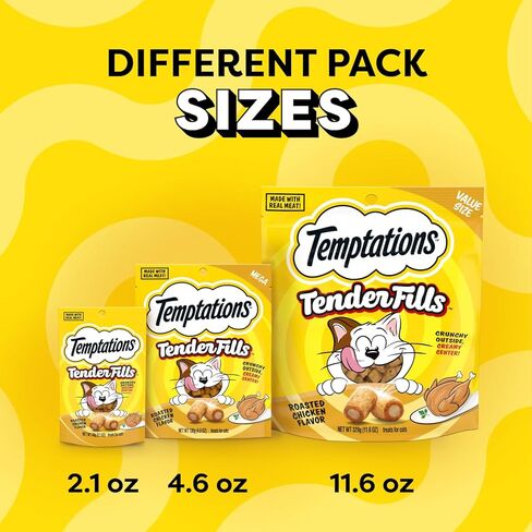 Temptations Tender Fills Grilled Salmon Flavor Crunchy and Soft Adult Cat Treats, 2.1 oz. Pouch (Pack of 12) in Kuwait