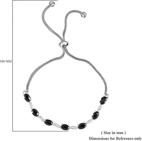 SHOP LC DELIVERING JOY Cubic Zirconia Bracelet in 925 Sterling Silver Black Bracelets for Woman - Bolo Bracelet Adjustable Bracelets for Women Jewelry Birthday Gifts for Her in Saudi Arabia