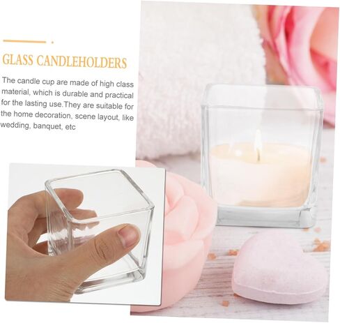 DECHOUS 2pcs Quality Material Glass Candle Cups DIY Candle Jar Container Creative Container Holders in Saudi Arabia