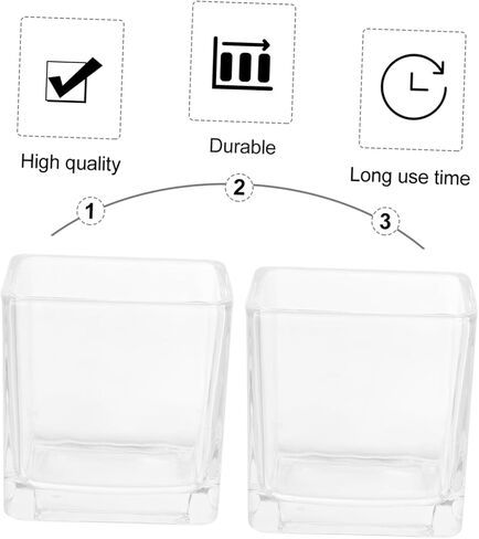 DECHOUS 2pcs Quality Material Glass Candle Cups DIY Candle Jar Container Creative Container Holders in Saudi Arabia