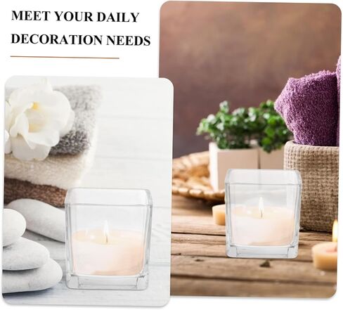 DECHOUS 2pcs Quality Material Glass Candle Cups DIY Candle Jar Container Creative Container Holders in Saudi Arabia