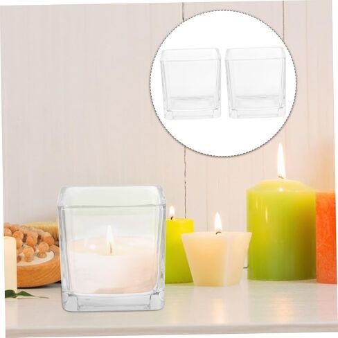 DECHOUS 2pcs Quality Material Glass Candle Cups DIY Candle Jar Container Creative Container Holders in Saudi Arabia