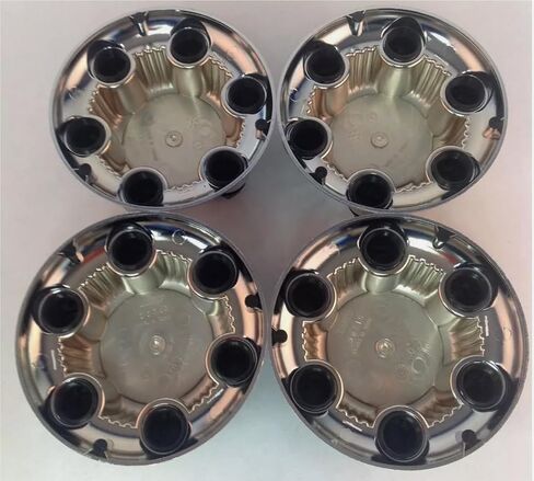4 لسيارة Chevy Silverado 1500 Tahoe Avalanche، 6 غطاء مركزي لمحور 6 العروات 7-1/4 بوصة كروم #15067580#15067578 (أسود 4 قطع) in Kuwait