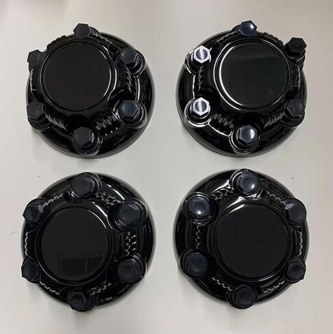 4 لسيارة Chevy Silverado 1500 Tahoe Avalanche، 6 غطاء مركزي لمحور 6 العروات 7-1/4 بوصة كروم #15067580#15067578 (أسود 4 قطع) in Kuwait