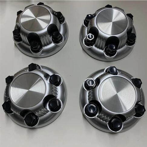 4 لسيارة Chevy Silverado 1500 Tahoe Avalanche، 6 غطاء مركزي لمحور 6 العروات 7-1/4 بوصة كروم #15067580#15067578 (أسود 4 قطع) in Kuwait