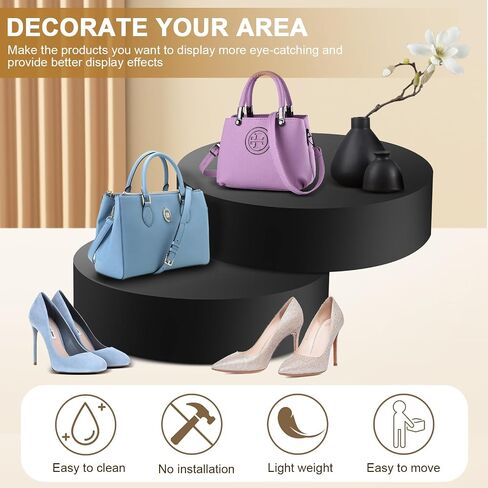 عارضة أزياء عرض قاعدة التمثال تقف متجر الزفاف Plinth Raiser Stand Party Event Decor منصة قاعدة الجداول لنموذج Comic-Con Clothing Store Boutiques (11.81x15.75in، مربع، أبيض) in Saudi Arabia