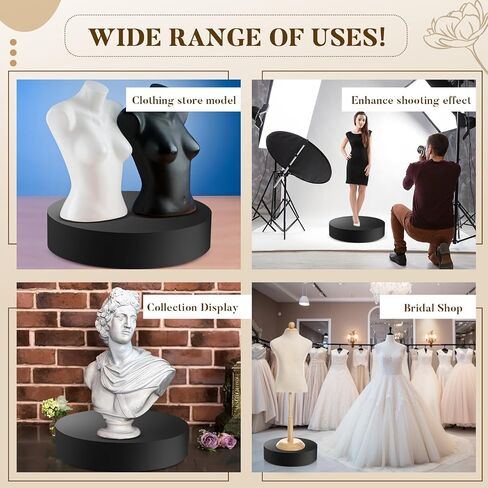 عارضة أزياء عرض قاعدة التمثال تقف متجر الزفاف Plinth Raiser Stand Party Event Decor منصة قاعدة الجداول لنموذج Comic-Con Clothing Store Boutiques (11.81x15.75in، مربع، أبيض) in Saudi Arabia