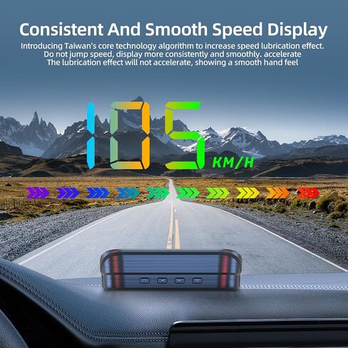 Heads Up Display for Cars Digital GPS Speedometer with Speed, Driving Direction, Overspeed Alarm & Fatigue Alert - Universal Plug & Play HUD for All Vehicles, Trucks, SUVs, and More in Saudi Arabia
